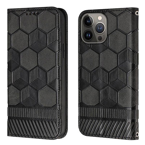 Custodia Portafoglio In Pelle Cover con Supporto Y04B per Apple iPhone 14 Pro Max Nero