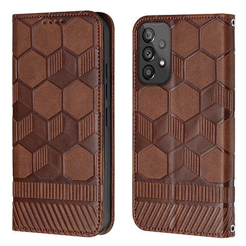 Custodia Portafoglio In Pelle Cover con Supporto Y04B per Samsung Galaxy A73 5G Marrone