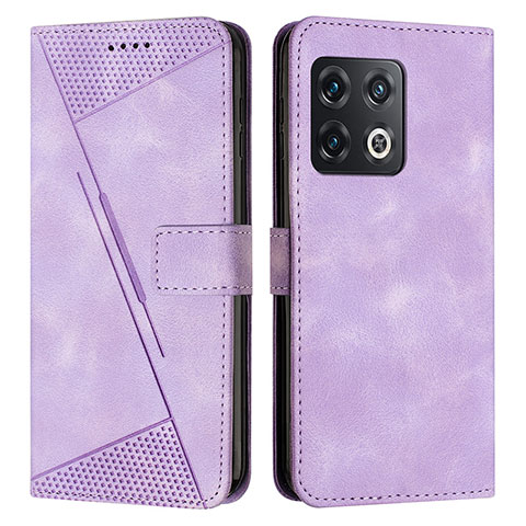 Custodia Portafoglio In Pelle Cover con Supporto Y04X per OnePlus 10 Pro 5G Viola