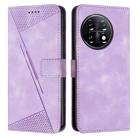 Custodia Portafoglio In Pelle Cover con Supporto Y04X per OnePlus 11 5G Viola