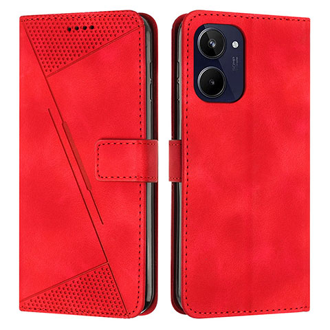 Custodia Portafoglio In Pelle Cover con Supporto Y04X per Realme 10 4G Rosso