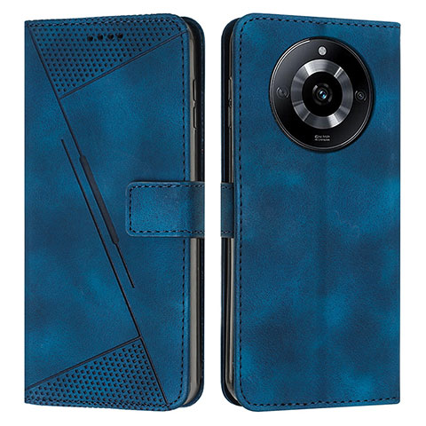 Custodia Portafoglio In Pelle Cover con Supporto Y04X per Realme 11 Pro+ Plus 5G Blu