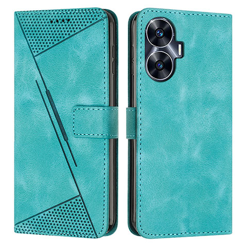 Custodia Portafoglio In Pelle Cover con Supporto Y04X per Realme C55 Verde