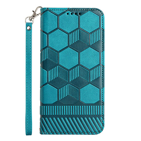 Custodia Portafoglio In Pelle Cover con Supporto Y05B per Samsung Galaxy A03 Ciano