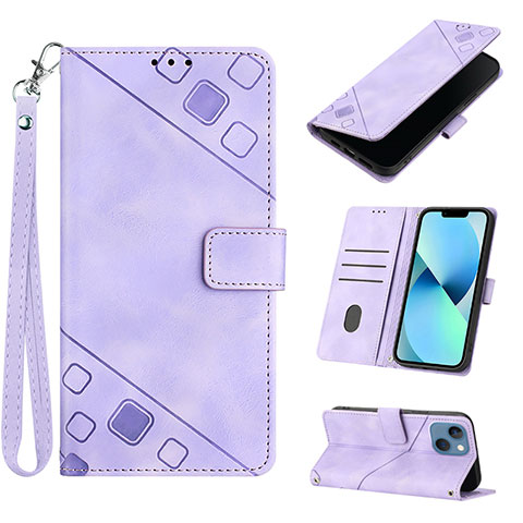 Custodia Portafoglio In Pelle Cover con Supporto Y06B per Apple iPhone 13 Viola