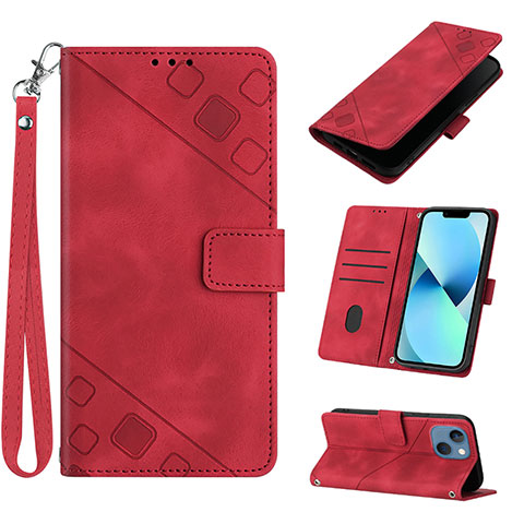 Custodia Portafoglio In Pelle Cover con Supporto Y06B per Apple iPhone 15 Rosso