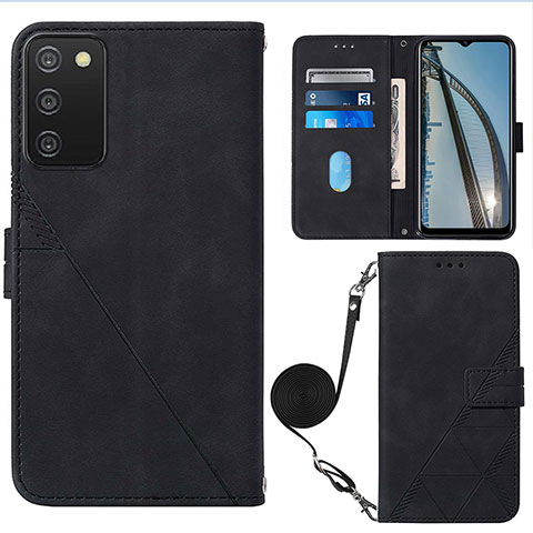 Custodia Portafoglio In Pelle Cover con Supporto Y07B per Samsung Galaxy A03s Nero