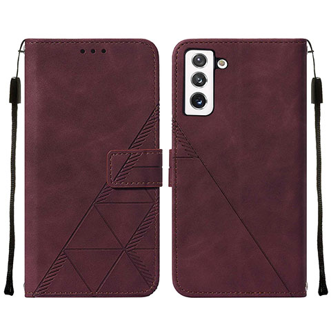 Custodia Portafoglio In Pelle Cover con Supporto Y07B per Samsung Galaxy S21 Plus 5G Rosso