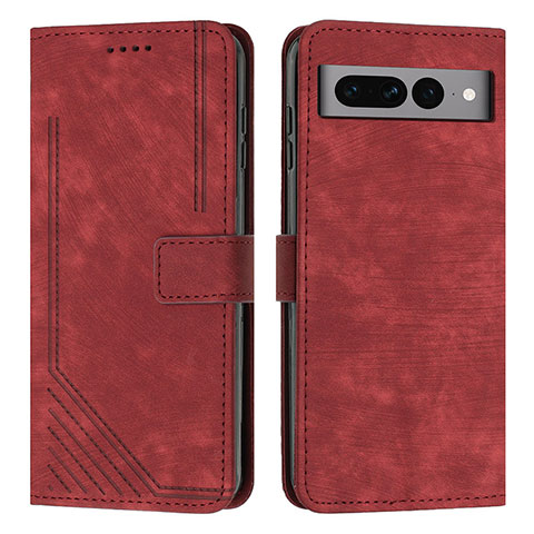 Custodia Portafoglio In Pelle Cover con Supporto Y07X per Google Pixel 7 Pro 5G Rosso