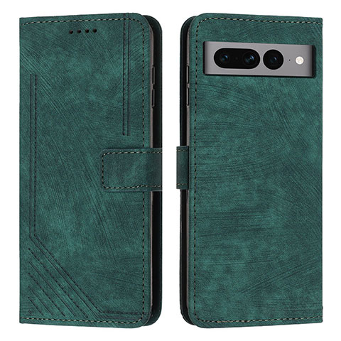 Custodia Portafoglio In Pelle Cover con Supporto Y07X per Google Pixel 7 Pro 5G Verde