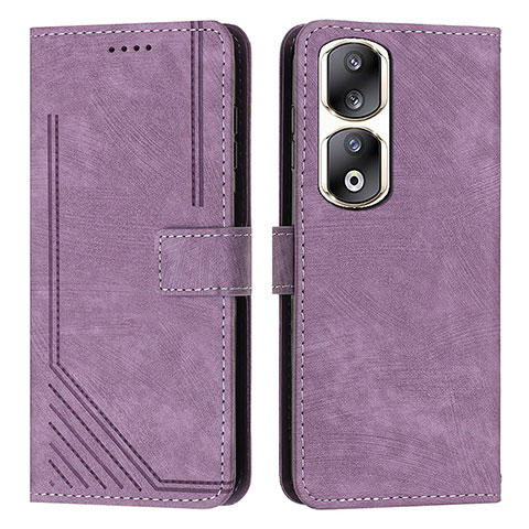 Custodia Portafoglio In Pelle Cover con Supporto Y07X per Huawei Honor 90 Pro 5G Viola