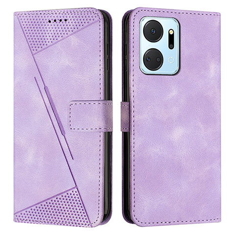 Custodia Portafoglio In Pelle Cover con Supporto Y07X per Huawei Honor X7a Viola