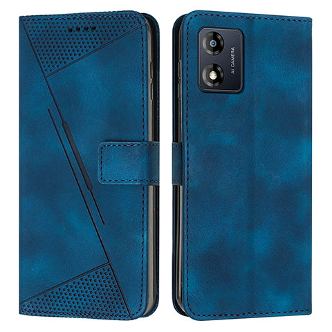 Custodia Portafoglio In Pelle Cover con Supporto Y07X per Motorola Moto E13 Blu