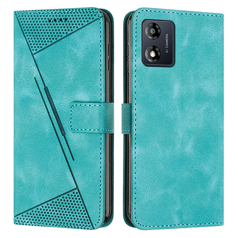 Custodia Portafoglio In Pelle Cover con Supporto Y07X per Motorola Moto E13 Verde