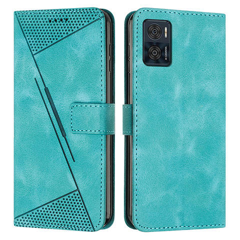 Custodia Portafoglio In Pelle Cover con Supporto Y07X per Motorola Moto E22 Verde