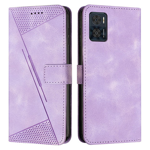 Custodia Portafoglio In Pelle Cover con Supporto Y07X per Motorola Moto E22 Viola