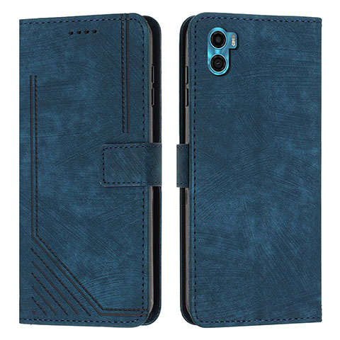 Custodia Portafoglio In Pelle Cover con Supporto Y07X per Motorola Moto E32 India Blu