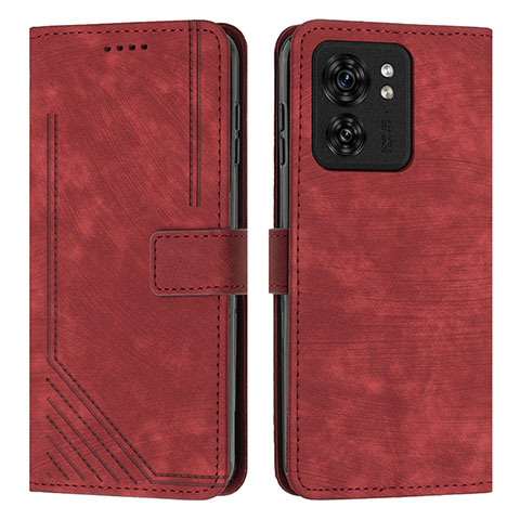 Custodia Portafoglio In Pelle Cover con Supporto Y07X per Motorola Moto Edge (2023) 5G Rosso