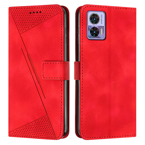 Custodia Portafoglio In Pelle Cover con Supporto Y07X per Motorola Moto Edge 30 Lite 5G Rosso