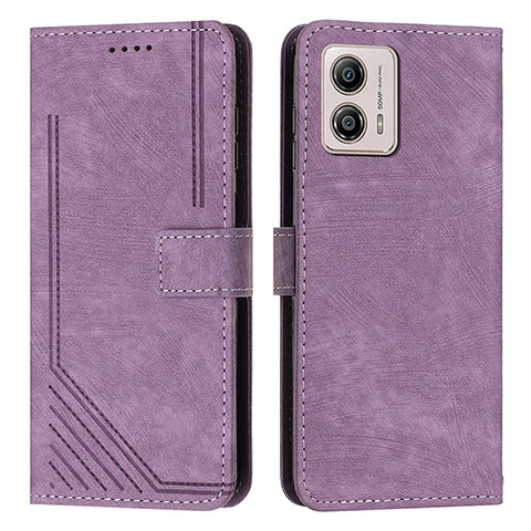 Custodia Portafoglio In Pelle Cover con Supporto Y07X per Motorola Moto G53y 5G Viola