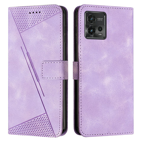 Custodia Portafoglio In Pelle Cover con Supporto Y07X per Motorola Moto G72 Viola