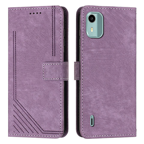 Custodia Portafoglio In Pelle Cover con Supporto Y07X per Nokia C12 Plus Viola