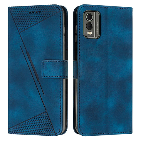 Custodia Portafoglio In Pelle Cover con Supporto Y07X per Nokia C210 Blu