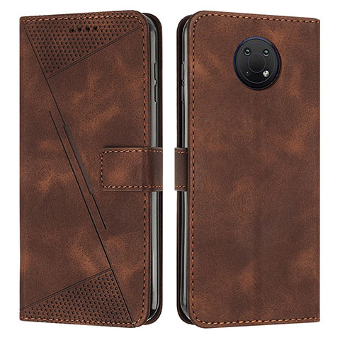 Custodia Portafoglio In Pelle Cover con Supporto Y07X per Nokia G10 Marrone