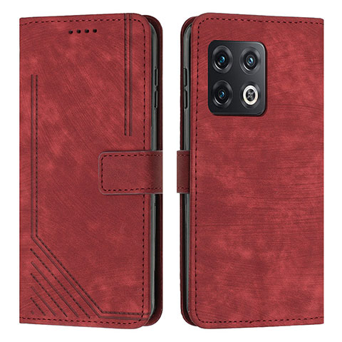 Custodia Portafoglio In Pelle Cover con Supporto Y07X per OnePlus 10 Pro 5G Rosso