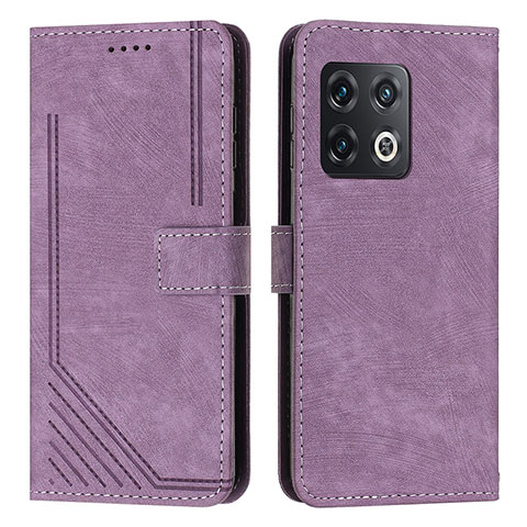 Custodia Portafoglio In Pelle Cover con Supporto Y07X per OnePlus 10 Pro 5G Viola