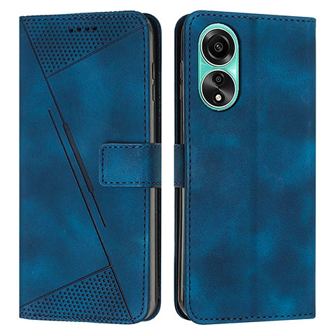 Custodia Portafoglio In Pelle Cover con Supporto Y07X per Oppo A38 Blu