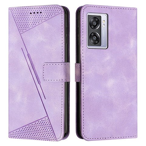 Custodia Portafoglio In Pelle Cover con Supporto Y07X per Oppo A57 5G Viola