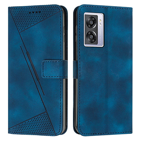 Custodia Portafoglio In Pelle Cover con Supporto Y07X per Oppo A77 5G Blu