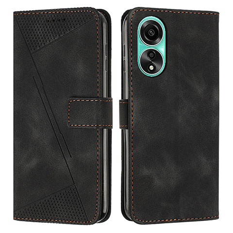 Custodia Portafoglio In Pelle Cover con Supporto Y07X per Oppo A78 4G Nero