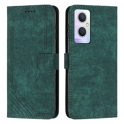 Custodia Portafoglio In Pelle Cover con Supporto Y07X per Oppo A96 5G Verde