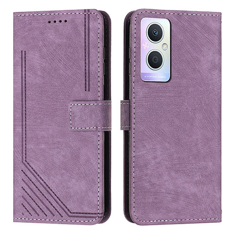 Custodia Portafoglio In Pelle Cover con Supporto Y07X per Oppo A96 5G Viola