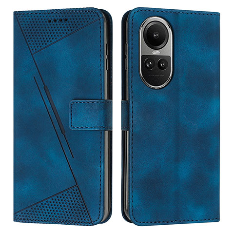 Custodia Portafoglio In Pelle Cover con Supporto Y07X per Oppo Reno10 5G Blu