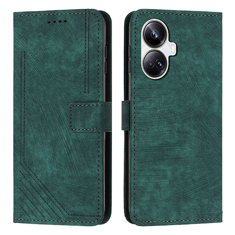 Custodia Portafoglio In Pelle Cover con Supporto Y07X per Realme 10 Pro+ Plus 5G Verde