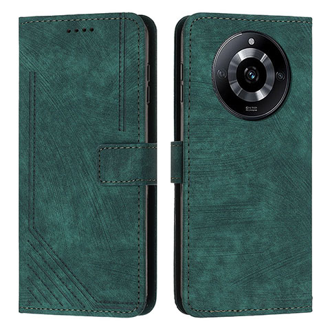 Custodia Portafoglio In Pelle Cover con Supporto Y07X per Realme 11 Pro 5G Verde