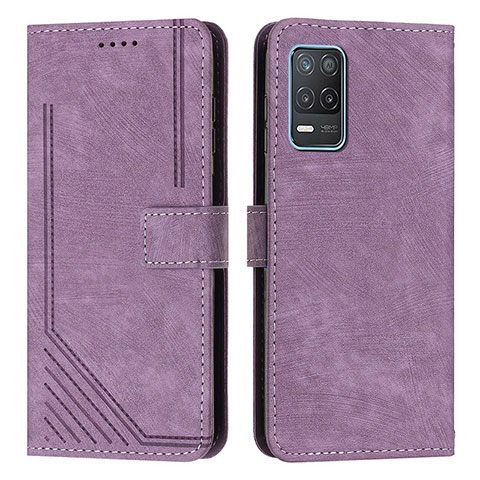 Custodia Portafoglio In Pelle Cover con Supporto Y07X per Realme 8 5G Viola