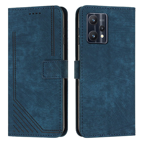 Custodia Portafoglio In Pelle Cover con Supporto Y07X per Realme 9 4G Blu