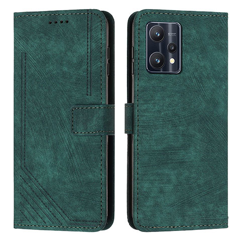 Custodia Portafoglio In Pelle Cover con Supporto Y07X per Realme 9 4G Verde