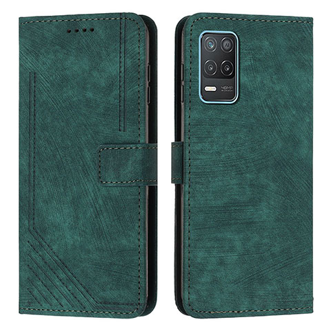 Custodia Portafoglio In Pelle Cover con Supporto Y07X per Realme 9 5G India Verde