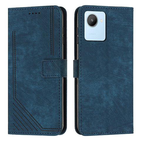 Custodia Portafoglio In Pelle Cover con Supporto Y07X per Realme Narzo 50i Prime Blu