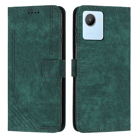 Custodia Portafoglio In Pelle Cover con Supporto Y07X per Realme Narzo 50i Prime Verde