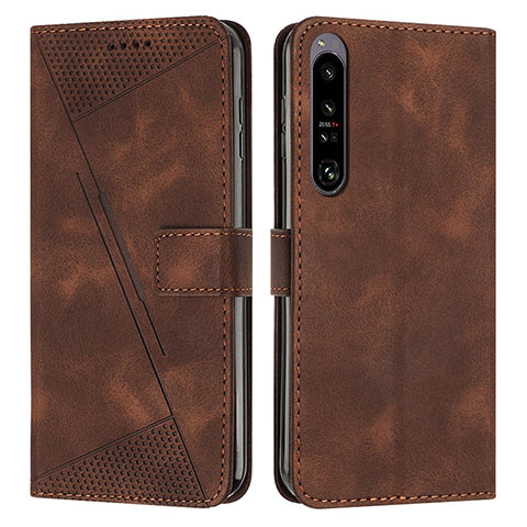 Custodia Portafoglio In Pelle Cover con Supporto Y07X per Sony Xperia 1 IV Marrone