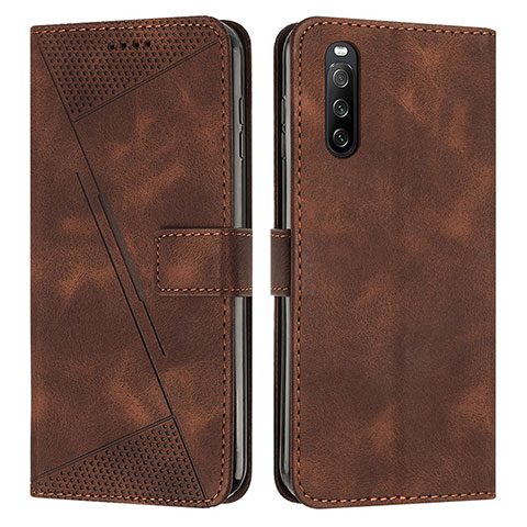 Custodia Portafoglio In Pelle Cover con Supporto Y07X per Sony Xperia 10 IV Marrone