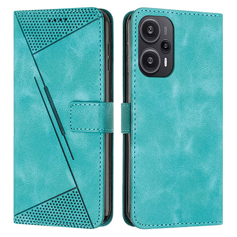 Custodia Portafoglio In Pelle Cover con Supporto Y07X per Xiaomi Poco F5 5G Verde