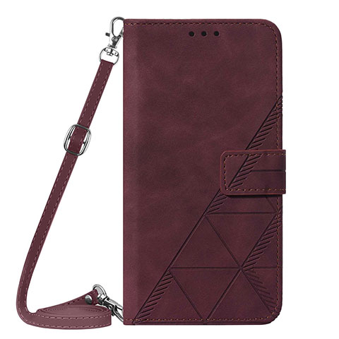 Custodia Portafoglio In Pelle Cover con Supporto Y08B per Samsung Galaxy A02s Rosso Rosa