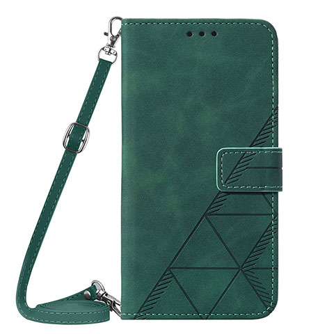 Custodia Portafoglio In Pelle Cover con Supporto Y08B per Samsung Galaxy A03s Verde